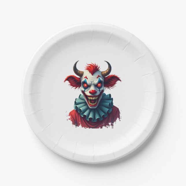 Clown Cow of Terror Paper Plate (Front)