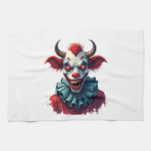 Clown Cow of Terror Tea Towel