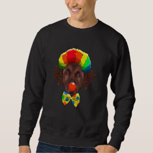 Clown Curly-Coated Retriever Circus Dog Sweatshirt