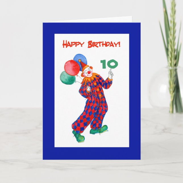 Clown Customisable Birthday Card (Front)