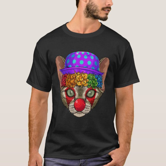 Clown Devon Rex Circus Carnival Costume Cat Theme  T-Shirt (Front)