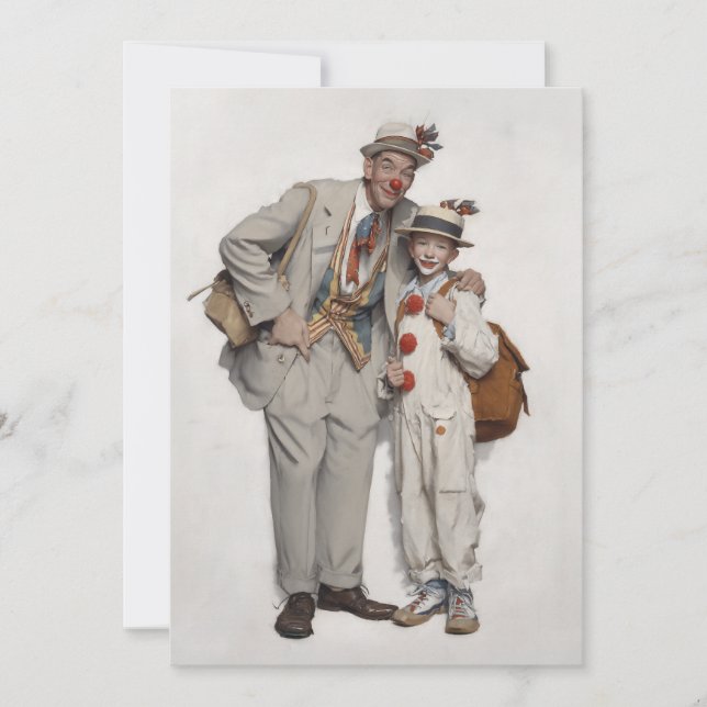 Clown Duo, Father and Son Invitation (Front)