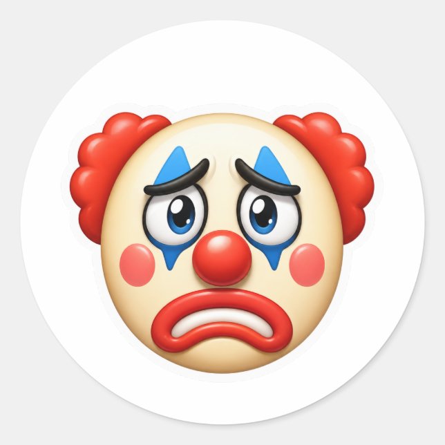 Clown Emoji “I Trusted Them” Meme Classic Round Sticker (Front)