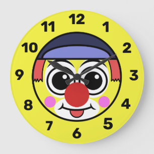 Clown Face Emoji Large Clock