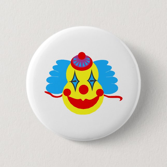 Clown Face Goofy 6 Cm Round Badge (Front)
