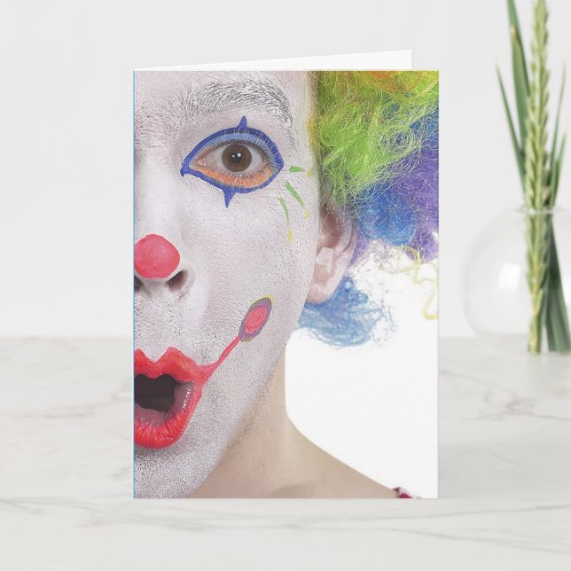 Clown Face Greeting  Card (Front)