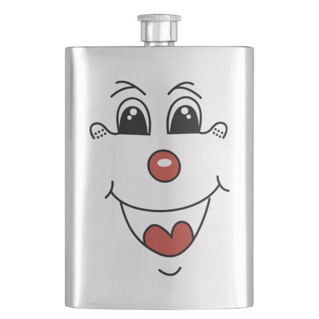 CLOWN FACE HIP FLASK (Front)