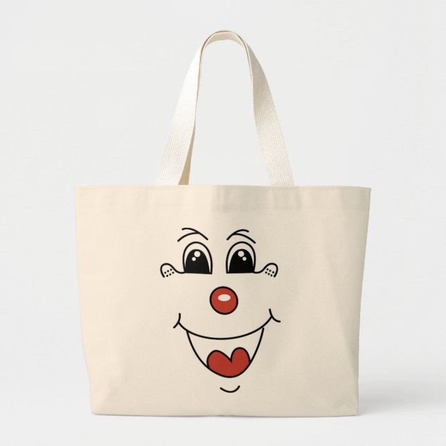 CLOWN FACE LARGE TOTE BAG (Front)