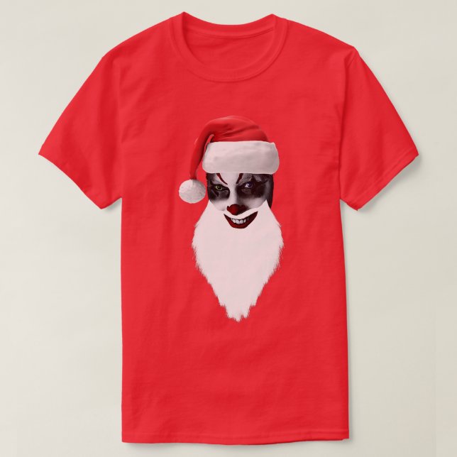 Clown Face Santa Hat Christmas Apparel  T-Shirt (Design Front)
