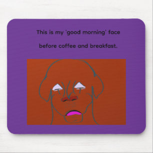 Clown-Faced Dog Cartoon Sketch  Mouse Pad