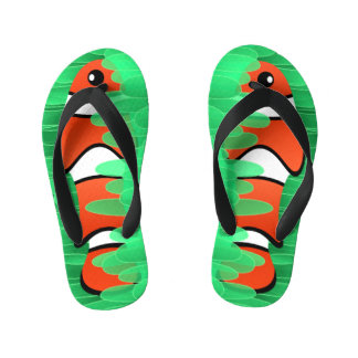 Clown Fish and Beautiful Green Sea Anemone Kid's Thongs