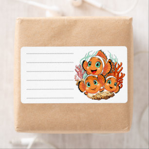 Clown fish Cartoon cute Family Underwater