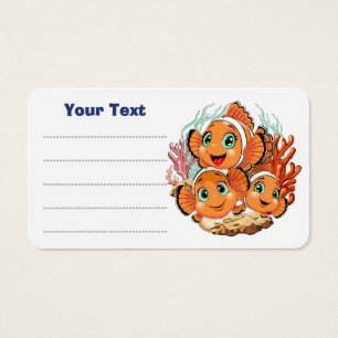 Clown fish Cartoon cute Family Underwater