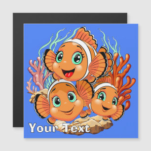 Clown fish Cartoon cute Family Underwater