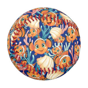 Clown fish Cartoon cute Family Underwater Baseball