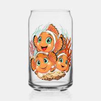 Clown fish Cartoon cute Family Underwater