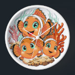 Clown fish Cartoon cute Family Underwater Clock<br><div class="desc">Cute and Joyful little Clownfish Cartoon Characters swimming together on underwater Coral Reef Background. Original Vector Illustration Copyright BluedarkArt.</div>