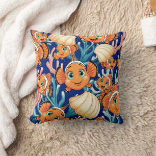 Clown fish Cartoon cute Family Underwater Cushion