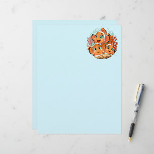 Clown fish Cartoon cute Family Underwater Custom Letterhead