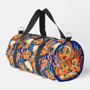 Clown fish Cartoon cute Family Underwater Duffle Bag