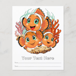 Clown fish Cartoon cute Family Underwater Flyer