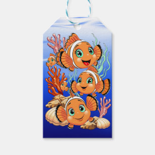 Clown fish Cartoon cute Family Underwater Gift Tags