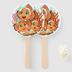 Clown fish Cartoon cute Family Underwater Hand Fan