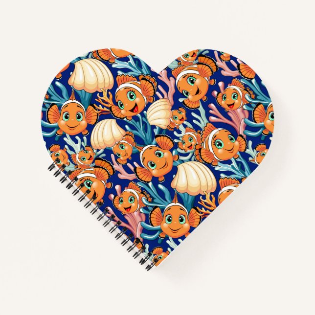 Clown fish Cartoon cute Family Underwater Notebook (Front)