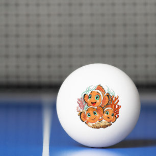 Clown fish Cartoon cute Family Underwater Ping Pong Ball