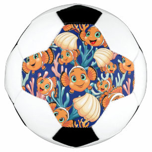 Clown fish Cartoon cute Family Underwater Soccer Ball