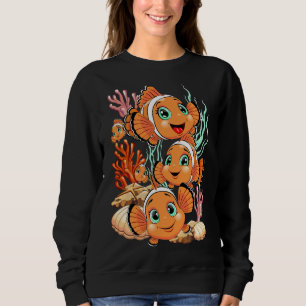Clown fish Cartoon cute Family Underwater Sweatshirt