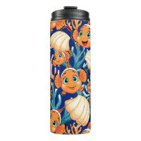 Clown fish Cartoon cute Family Underwater
