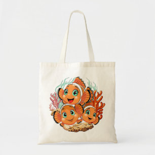 Clown fish Cartoon cute Family Underwater Tote Bag