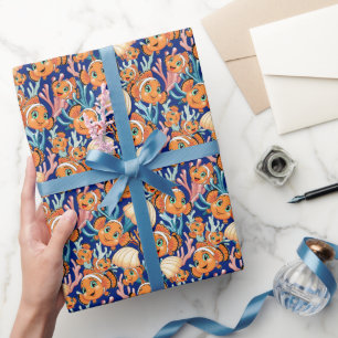 Clown fish Cartoon cute Family Underwater Wrapping Paper