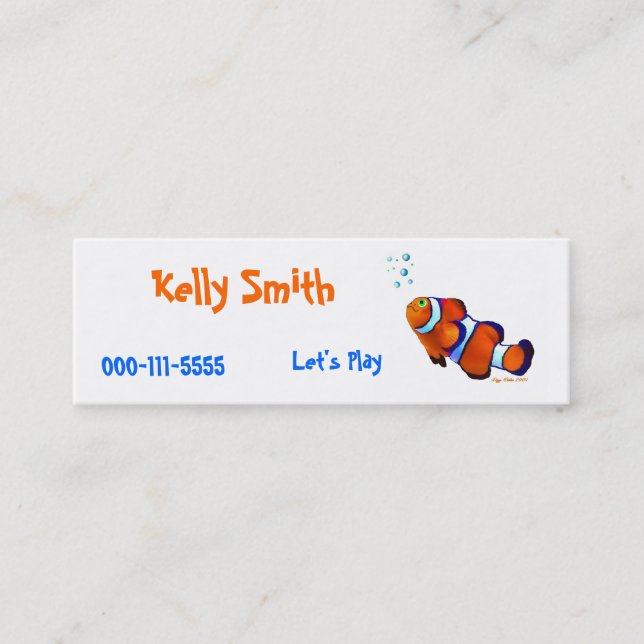Clown Fish Childrens Calling Card (Front)