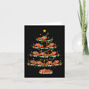 Clown Fish Christmas Tree Lights Funny Clown Fish  Card