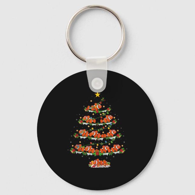 Clown Fish Christmas Tree Lights Funny Clown Fish  Key Ring (Front)