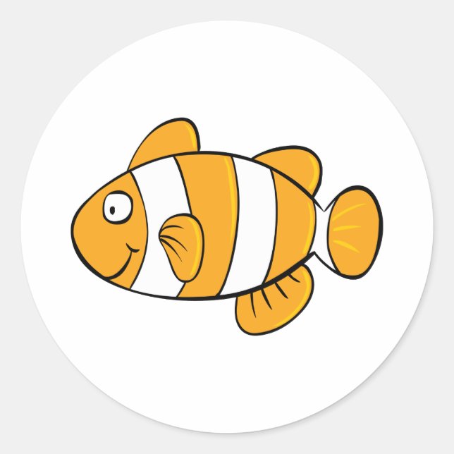 Clown Fish Classic Round Sticker (Front)