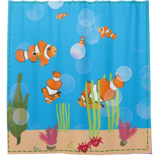 Clown Fish Shower Curtain (Front)