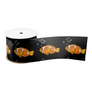 Clown Fish With Bubbles Satin Ribbon
