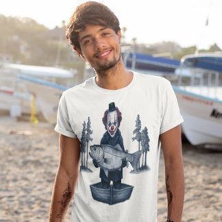 Clown Fisherman Fishing Funny Halloween T-Shirt