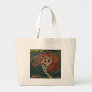 clown frown large tote bag