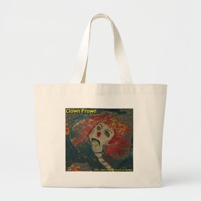 clown frown large tote bag (Front)