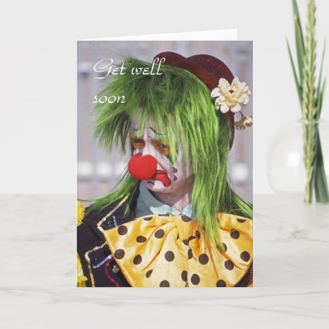 Clown get-well-soon card (Front)