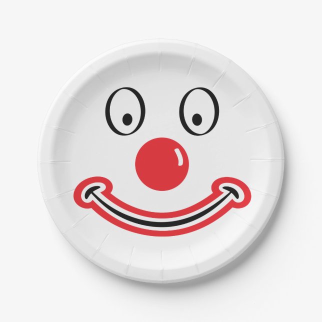 Clown gezicht met rode neus. clown  paper plate (Front)