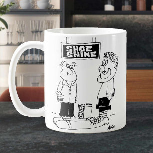 Clown Goes for a Shoe Shine. Funny Coffee Mug