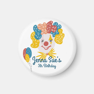 Clown Hand Drawn Carnival Birthday Colourful Magnet