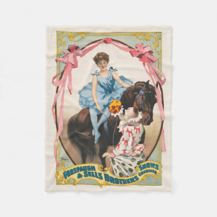 Clown Handing Flowers To A Woman On Horseback Fleece Blanket