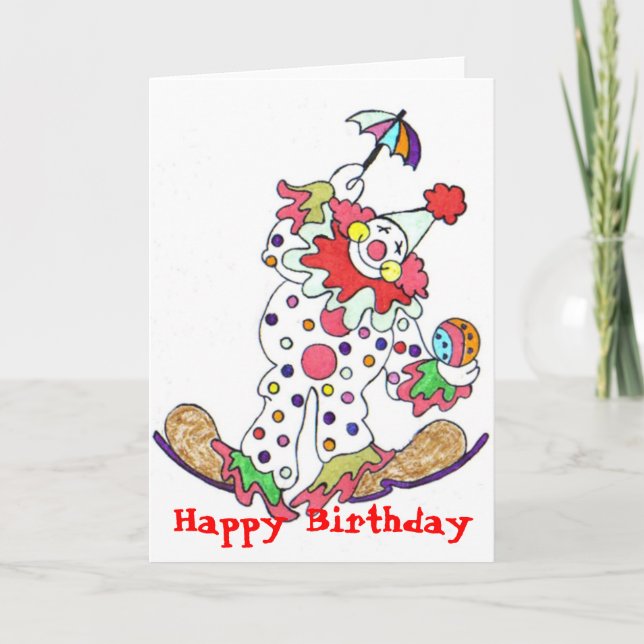 Clown, Happy Birthday Card (Front)