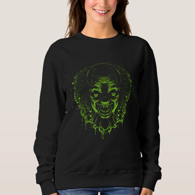 Clown head grim reaper man or woman halloween sweatshirt (Front)